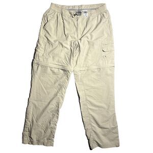 Columbia Titanium Convertible‎ Pants Mens L Beige Nylon Fishing Hiking Packable